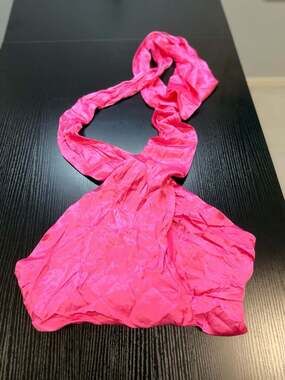 Zara Hot Pink Satin Effect Halter Neck Top